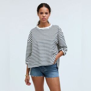 Madewell NWT Easy Long-Sleeve Rugby Tee Size XXS in Stripe